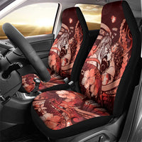 Maori Romantic Valentine Car Seat Cover The Hongi Kiss Red Galaxy