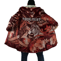 Personalised Maori Romantic Valentine Cloak The Hongi Kiss Red Galaxy