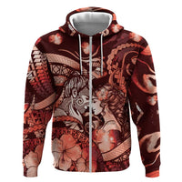 Personalised Maori Romantic Valentine Hoodie The Hongi Kiss Red Galaxy