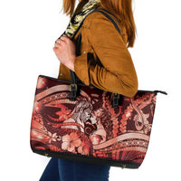 Maori Romantic Valentine Leather Tote Bag The Hongi Kiss Red Galaxy