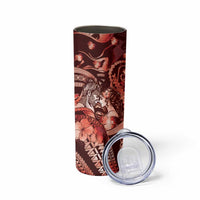 Personalised Maori Romantic Valentine Skinny Tumbler The Hongi Kiss Red Galaxy