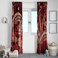 Maori Romantic Valentine Window Curtain The Hongi Kiss Red Galaxy