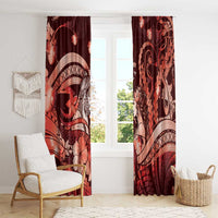 Maori Romantic Valentine Window Curtain The Hongi Kiss Red Galaxy