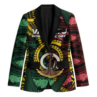 Personalised Vanuatu Independence Day Blazer Boar Tusk Warrior Tribal Floral Patterns