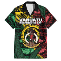 Personalised Vanuatu Independence Day Family Matching Summer Maxi Dress and Hawaiian Shirt Boar Tusk Warrior Tribal Floral Patterns
