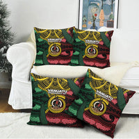 Vanuatu Independence Day Pillow Cover Boar Tusk Warrior Tribal Floral Patterns