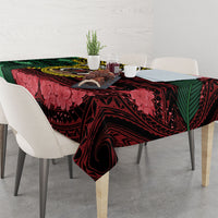 Vanuatu Independence Day Tablecloth Boar Tusk Warrior Tribal Floral Patterns