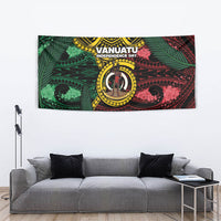 Vanuatu Independence Day Tapestry Boar Tusk Warrior Tribal Floral Patterns