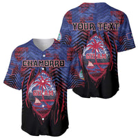 Personalised Guam Baseball Jersey Chamorro Seal Tribal Scratch Design - Polynesian Pride