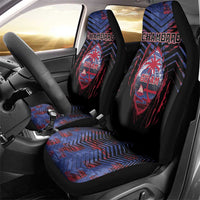 Guam Car Seat Cover Chamorro Seal Tribal Scratch Design - Polynesian Pride