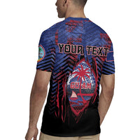 Personalised Guam Rugby Jersey Chamorro Seal Tribal Scratch Design - Polynesian Pride