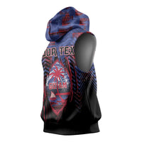 Personalised Guam Sleeveless Hoodie Chamorro Seal Tribal Scratch Design - Polynesian Pride
