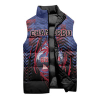 Personalised Guam Sleeveless Puffer Jacket Chamorro Seal Tribal Scratch Design - Polynesian Pride