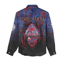 Personalised Guam Women Casual Shirt Chamorro Seal Tribal Scratch Design - Polynesian Pride