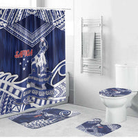Samoa Rugby Bathroom Set Pacific Warrior Glory DT05 Bathroom Set (4 pcs) Navy - Polynesian Pride