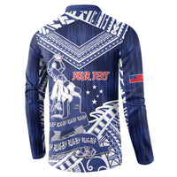 Personalised Samoa Rugby Button Sweatshirt Pacific Warrior Glory DT05 - Polynesian Pride