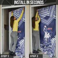 Personalised Samoa Rugby Door Cover Pacific Warrior Glory - Polynesian Pride