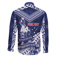 Personalised Samoa Rugby Family Matching Off The Shoulder Long Sleeve Dress and Hawaiian Shirt Pacific Warrior Glory - Polynesian Pride