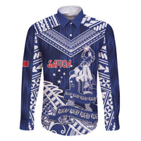 Personalised Samoa Rugby Family Matching Tank Maxi Dress and Hawaiian Shirt Pacific Warrior Glory - Polynesian Pride
