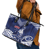 Samoa Rugby Leather Tote Bag Pacific Warrior Glory DT05 - Polynesian Pride