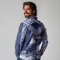 Personalised Samoa Rugby Long Sleeve Polo Shirt Pacific Warrior Glory DT05 - Polynesian Pride
