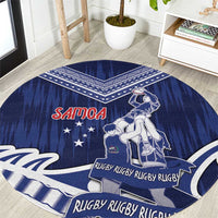 Samoa Rugby Round Carpet Pacific Warrior Glory DT05 Navy - Polynesian Pride