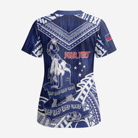 Personalised Samoa Rugby Scrub Top Pacific Warrior Glory DT05 - Polynesian Pride