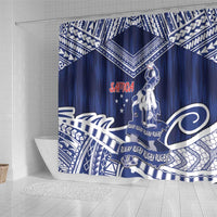 Samoa Rugby Shower Curtain Pacific Warrior Glory DT05 - Polynesian Pride