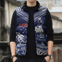 Personalised Samoa Rugby Sleeveless Puffer Jacket Pacific Warrior Glory DT05 - Polynesian Pride