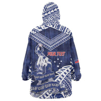 Personalised Samoa Rugby Wearable Blanket Hoodie Pacific Warrior Glory DT05 - Polynesian Pride
