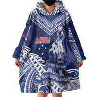 Personalised Samoa Rugby Wearable Blanket Hoodie Pacific Warrior Glory DT05 - Polynesian Pride