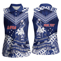 Personalised Samoa Rugby Women Sleeveless Polo Shirt Pacific Warrior Glory DT05 - Polynesian Pride