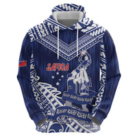 Personalised Samoa Rugby Zip Hoodie Pacific Warrior Glory DT05 - Polynesian Pride