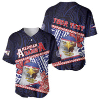 Personalized American Samoa Baseball Jersey Bald Eagle With Polynesian Pattern - Polynesian Pride