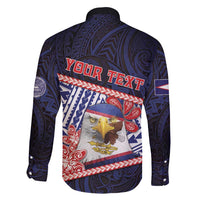 Personalized American Samoa Family Matching Mermaid Dress and Hawaiian Shirt Bald Eagle With Polynesian Pattern - Polynesian Pride