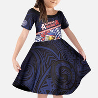 Personalized American Samoa Family Matching Off Shoulder Maxi Dress and Hawaiian Shirt Bald Eagle With Polynesian Pattern - Polynesian Pride
