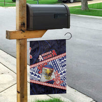 American Samoa Garden Flag Bald Eagle With Polynesian Pattern - Polynesian Pride