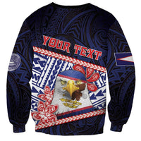 Personalized American Samoa Sweatshirt Bald Eagle With Polynesian Pattern DT05 - Polynesian Pride