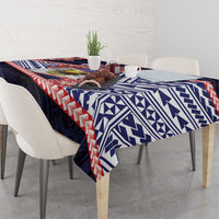 American Samoa Tablecloth Bald Eagle With Polynesian Pattern DT05 - Polynesian Pride