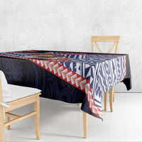 American Samoa Tablecloth Bald Eagle With Polynesian Pattern DT05 - Polynesian Pride