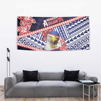 American Samoa Tapestry Bald Eagle With Polynesian Pattern - Polynesian Pride