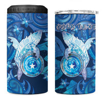 Personalised Northern Mariana Islands 4 in 1 Can Cooler Tumbler Galaxy Polynesian Shark Tattoo - Polynesian Pride