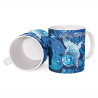 Personalised Northern Mariana Islands Ceramic Mug Galaxy Polynesian Shark Tattoo - Polynesian Pride