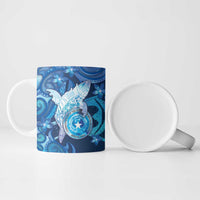 Personalised Northern Mariana Islands Ceramic Mug Galaxy Polynesian Shark Tattoo - Polynesian Pride