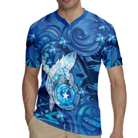 Personalised Northern Mariana Islands Rugby Jersey Galaxy Polynesian Shark Tattoo - Polynesian Pride