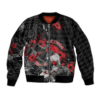 Personalised Hawaiian And Japanese Bomber Jacket Aloha Koi Fish Palaka Patterns DT05 Unisex Black - Polynesian Pride