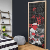 Personalised Hawaiian And Japanese Door Cover Aloha Koi Fish Palaka Patterns DT05 - Polynesian Pride