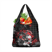 Hawaiian And Japanese Grocery Bag Aloha Koi Fish Palaka Patterns DT05 1-pack One Size Black - Polynesian Pride