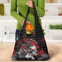 Hawaiian And Japanese Grocery Bag Aloha Koi Fish Palaka Patterns DT05 - Polynesian Pride