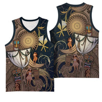 Hawaii Makahiki Basketball Jersey Polynesian Sky And Earth - Polynesian Pride